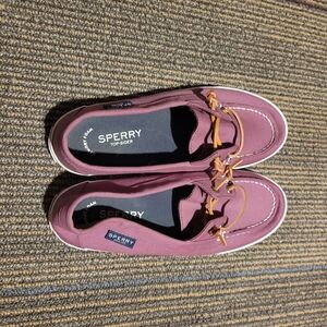 Sperry Pink Flats with Leather Lacing